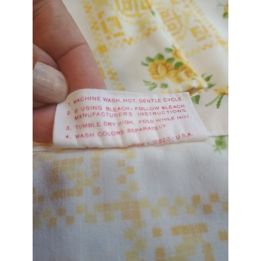 Cannon Royal Family Yellow Roses 3 Cases, Single Fitted Sheet, Full Flat Sheet - Picture 4 of 6